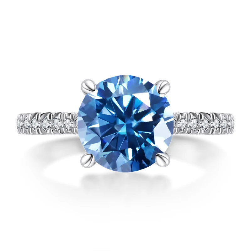 JoyceJelly 2CT 3CT Portuguese Cutting Moissanite Ring S925 Sterling Silver Female Luxury Wedding Bands Fine Jewelry For Women