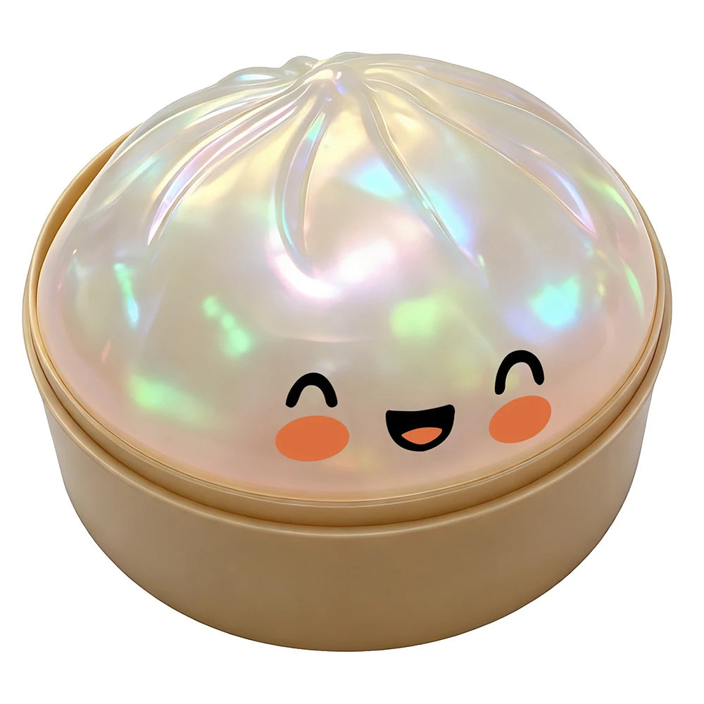 Squishy Bun Stress Relief Toy, Cute Glitter Steamed Bun Squeeze Toy, Slow Rebound Anti-Stress Fidget Toy for Kids Adults