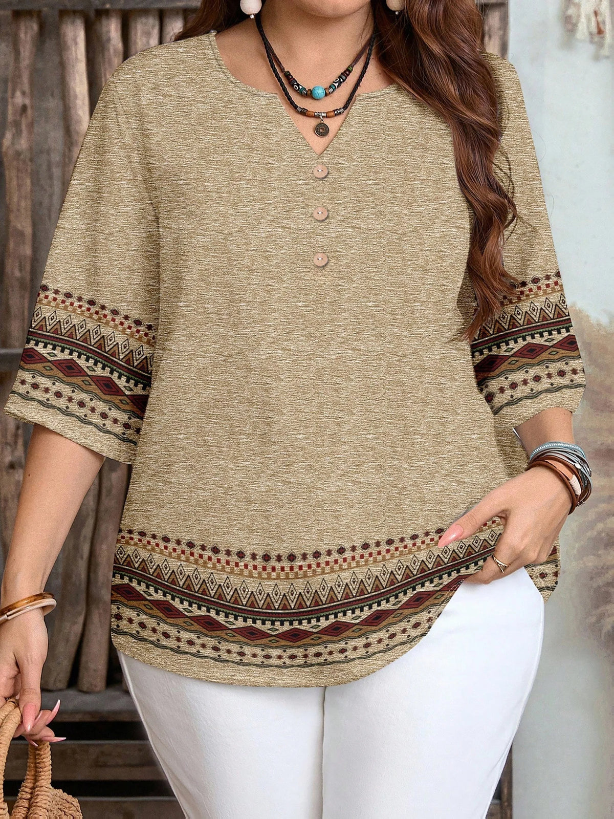 Plus Size Women's Bohemian style Top