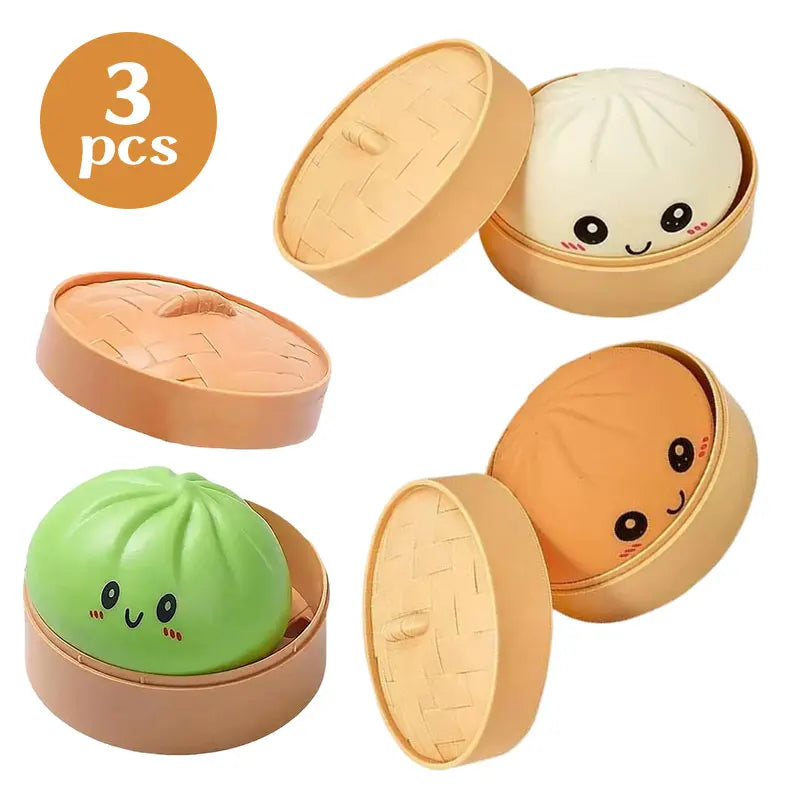 Simulation Dumpling Squishy Toys Pressure Ball Soft Slow Rebound Squishy Glitter Sensory Baozi Toy Anxiety Relief Birthday Gifts