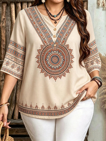 Women's Bohemian Style Blouse for Plus Size