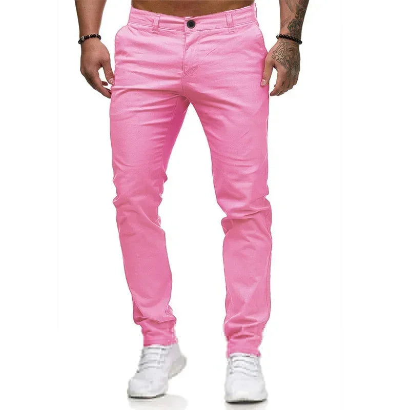 2026 Spring Autumn Fashion Men Clothing Men's Casual Pants Solid Slim Fit Mid-waist Trousers New Male Business Sport Baggy Pants