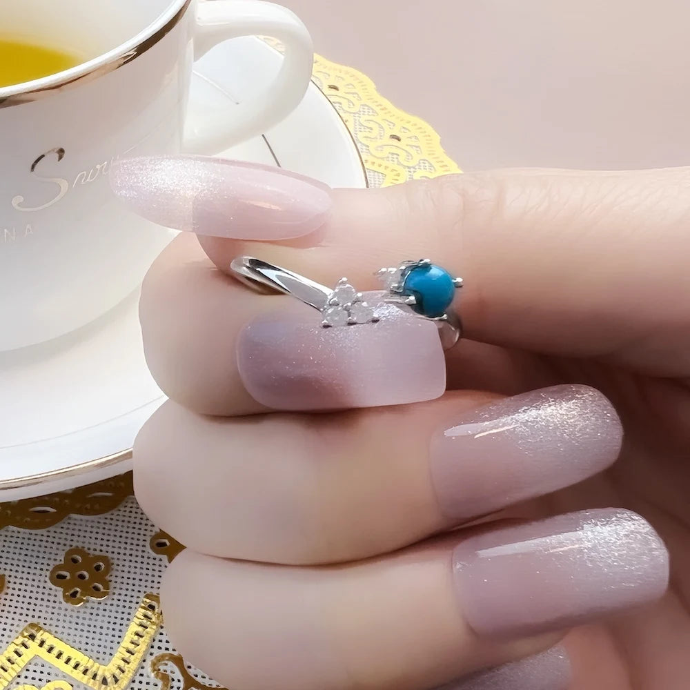 Ring Arrow Blue,Europe Fine Jewerly For Women,2023 Spring Trendy Ocean Spirit Gift In 925 Sterling Silver