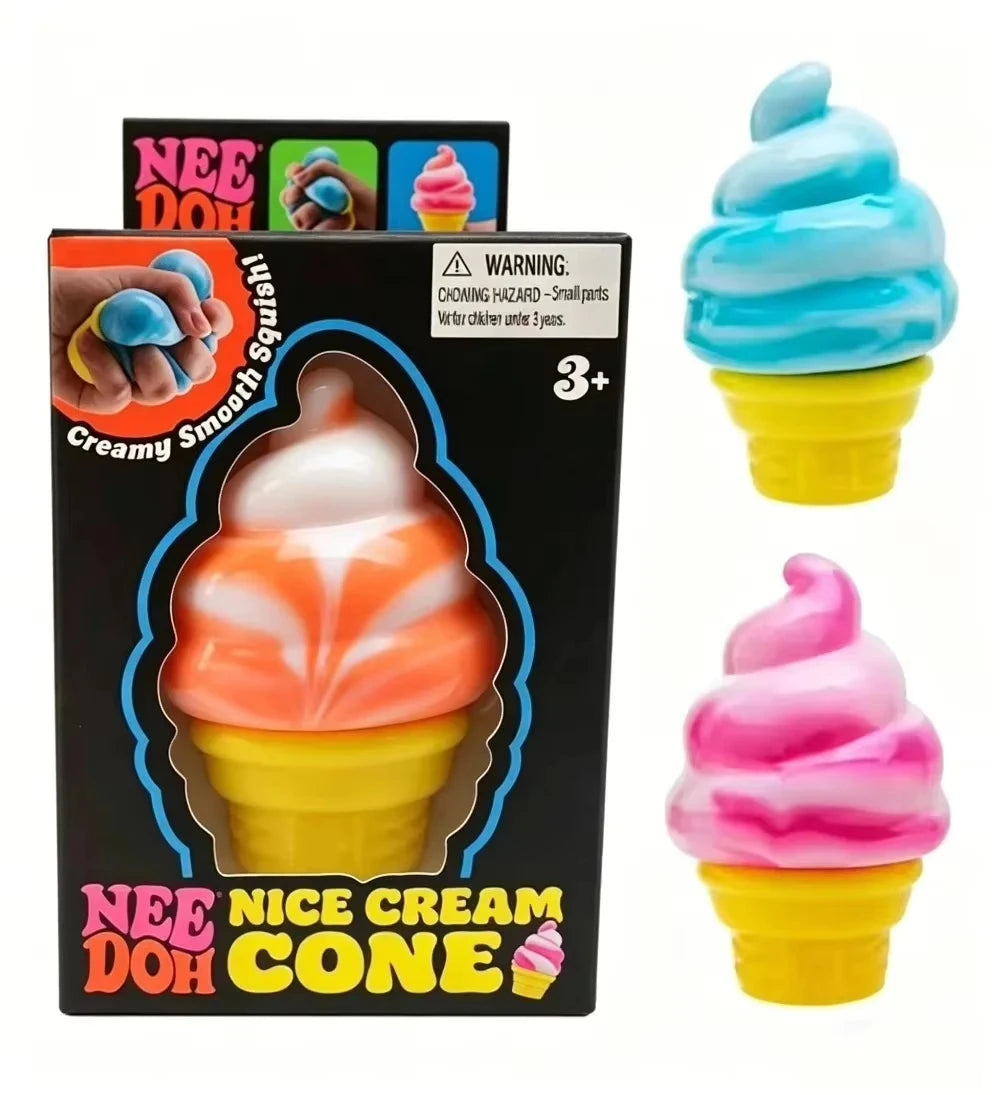 NeeDoh Squishy Toys Set – Pizza, Ice Cream, Gummy Bear, Jelly Squish & Cake Soft Sensory Stress Relief Fidget Toy