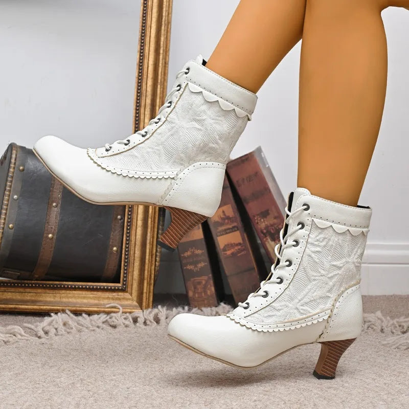 Women's Lace-Up Mid-Calf Boots
