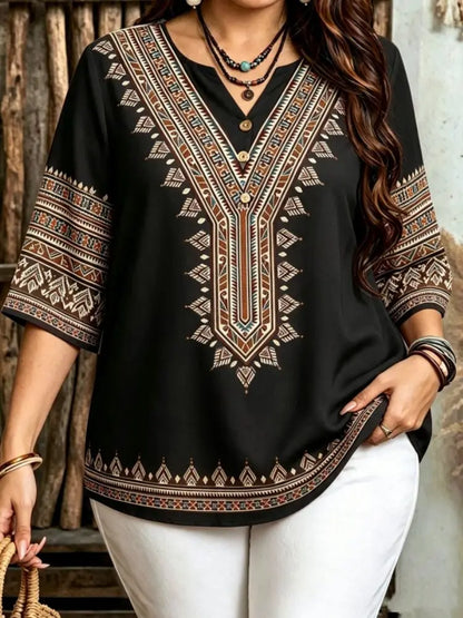 Women's Bohemian Style Blouse for Plus Size