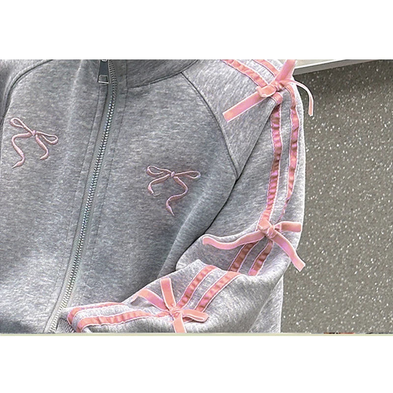 Teen Girls Clothing Set Spring Autumn Striped Bow Jacket+Pants 2Pcs Leisure Tracksuit for Kids Clothes For 5 6 8 10 12 14 Years