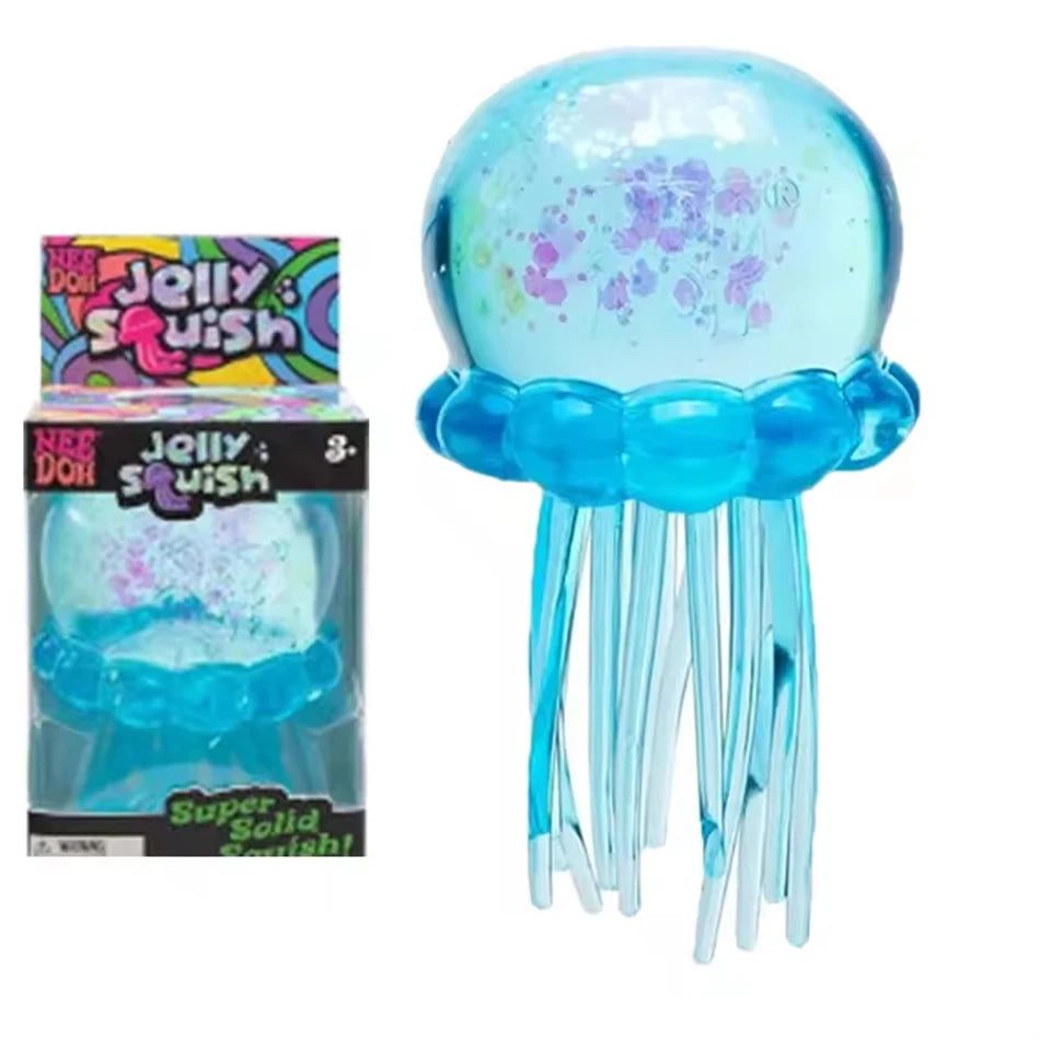 Needoh Jellyfish Squishy Soft Stress Relief Toy Cute Relaxing Squeeze Sensory Toy Kids Big Size Anti-Anxiety Focus ADHD Fidgets