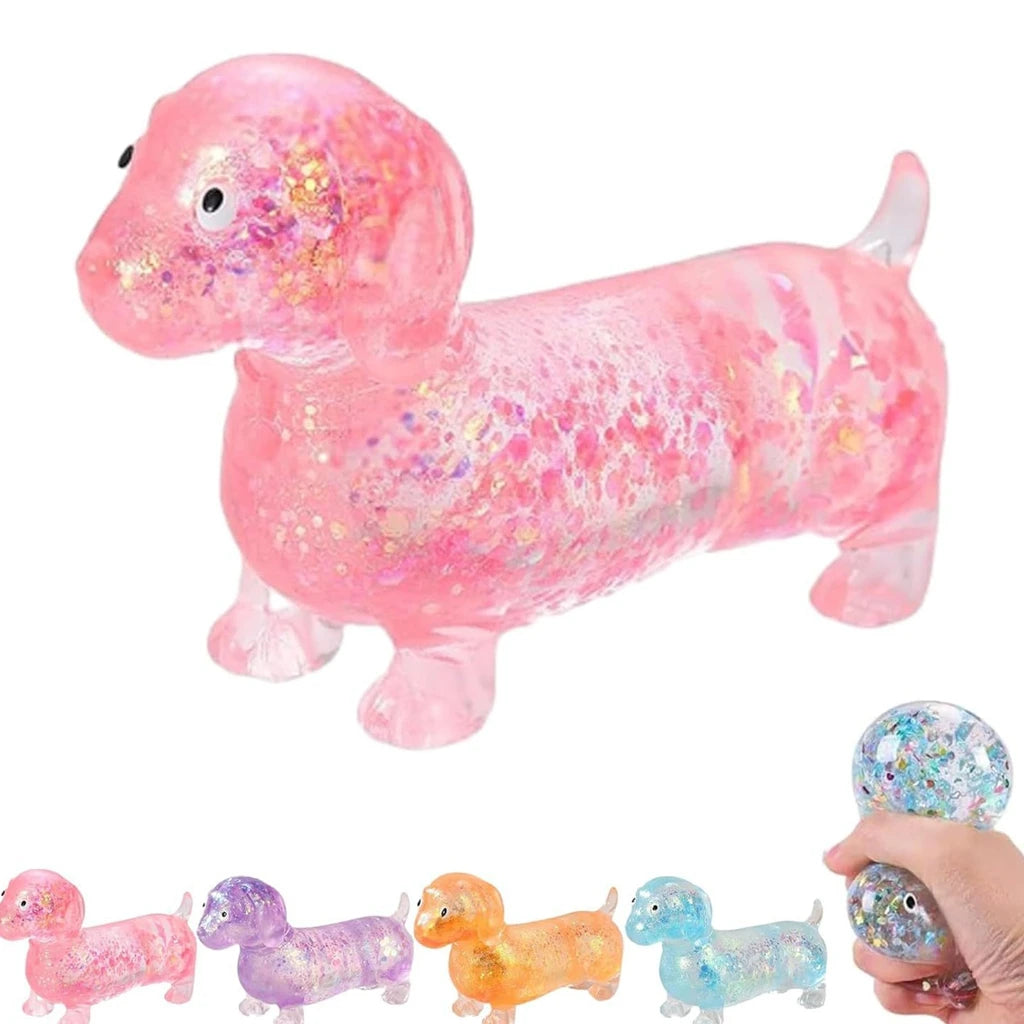 Squishy Sparkling Powder Sausage Dog Fidget Toys Soft Sensory Pinch Slow Rebound Maltose Stress Relief Toy Puppy Squeeze Squishy