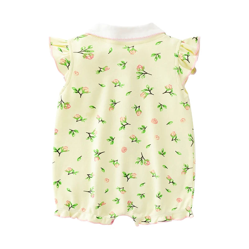 Baby summer clothes, thin newborn girl jumpsuit, full moon princess, hundred days, super cute and stylish summer clothes