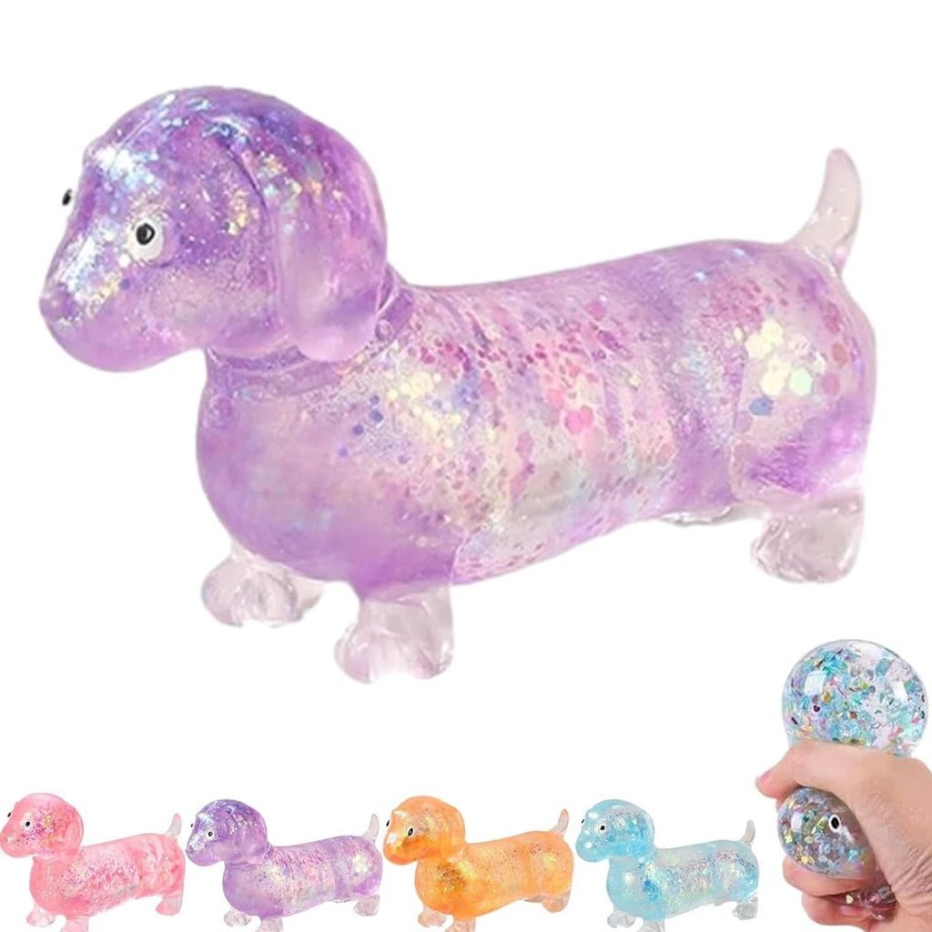 Squishy Sparkling Powder Sausage Dog Fidget Toys Soft Sensory Pinch Slow Rebound Maltose Stress Relief Toy Puppy Squeeze Squishy
