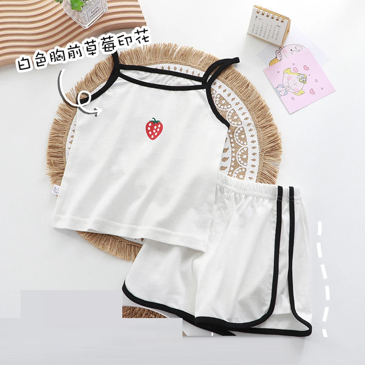 Summer toddler kids girls' clothes baby outfits sets camisole T-shirt top+shorts sports suit for children  girls' clothing sets