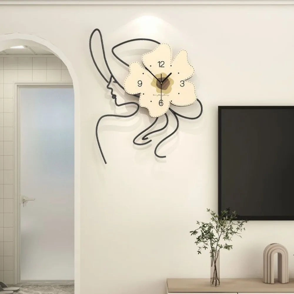 Living Room Large Wall Clock Creative Design Art Noiseless Wall Clocks Accurate Timekeeping Modern Luxury Home Decor Items