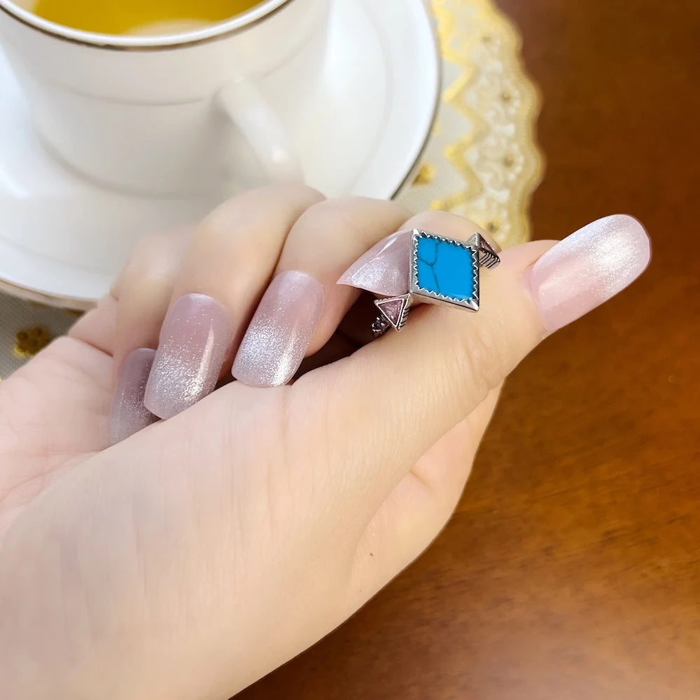 Ring Zig Zag Mother Of Pearl Abalone Brand New Europe Style Fine Good Jewerly For Women Summer Gift In 925 Sterling Silver