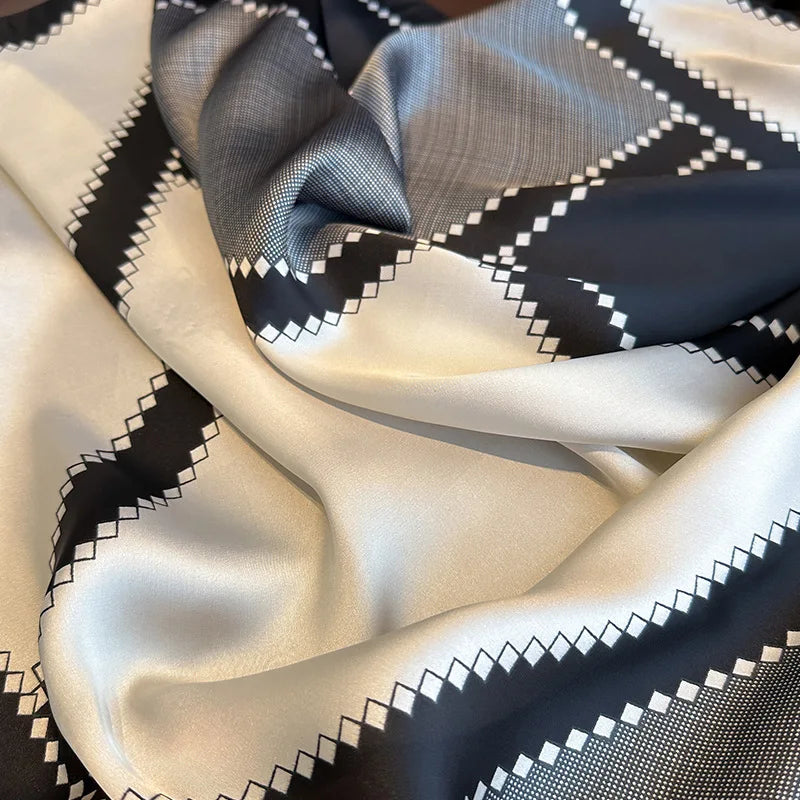 Luxury Brand Scarves for Women Shawl Print Silk Satin Hijab Scarf Female Bandana 70*70cm Square Shawls Scarfs For Ladies 2024