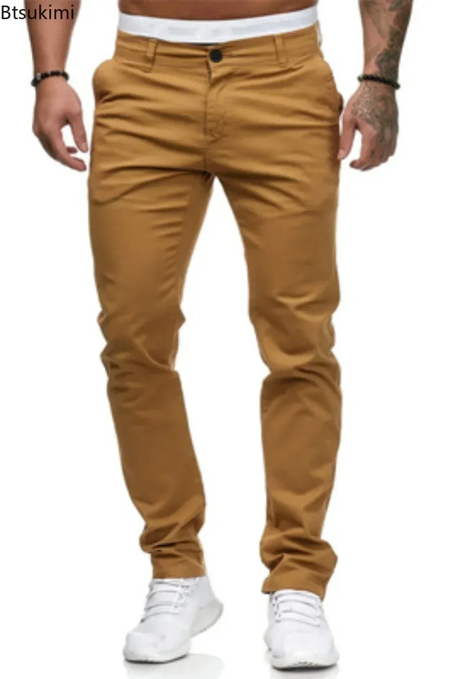 2026 Spring Autumn Fashion Men Clothing Men's Casual Pants Solid Slim Fit Mid-waist Trousers New Male Business Sport Baggy Pants