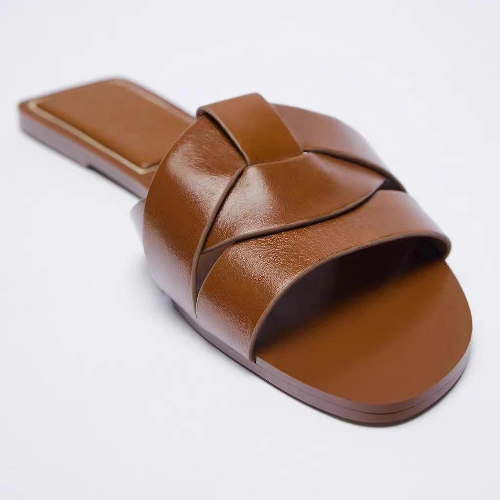 Summer Women Slippers Fashion Outdoor Casual Breathable Flat T-shape Soft Comfortable Heels Shoes Open Toe Sandals Slides Women
