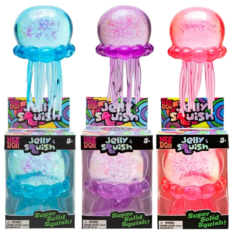 Needoh Jellyfish Squishy Toy Sensory Toy Stress Relief Anti Anxiety Relaxing Squeeze Fidget Toy for Kids Adults
