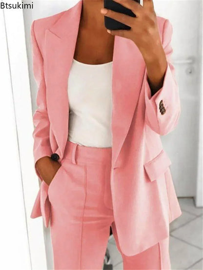 Women's Plus Size Blazer and Pants Set