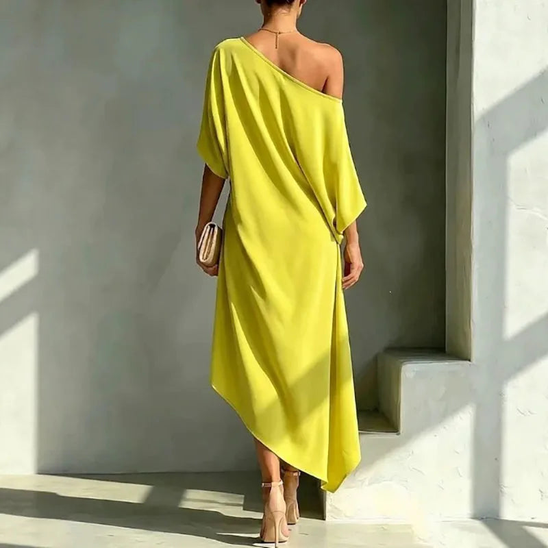Women's One-Shoulder Midi Dress