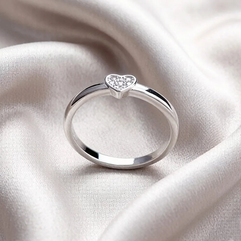 Ring Love Heart Europe Fine Jewerly For Women Summer Romantic Gift In 925 Sterling Silver