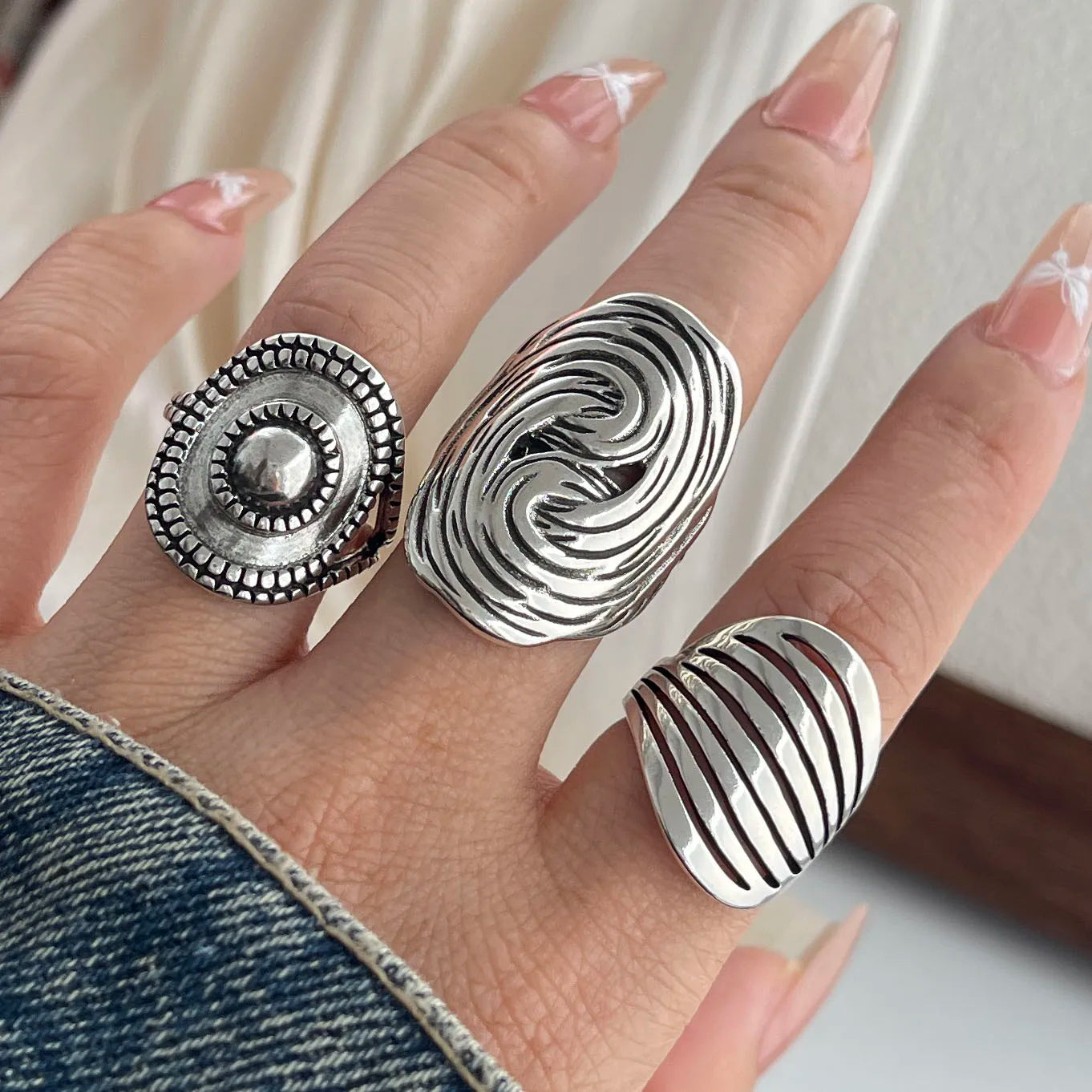 925 Sterling Silver Rings for Women Couple Minimalist Handmade Simple Round Strip Ring Fine Jewelry Gift Prevent Allergy
