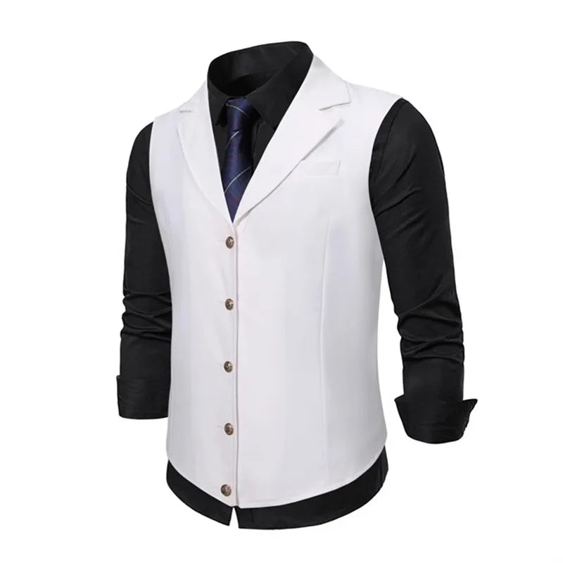 Vest Men Suit Business Vest Mens Casual Waistcoat Formal Suit Gilet Vest Slim England Style Waistcoat Men Wedding Clothing