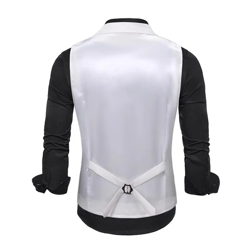 Vest Men Suit Business Vest Mens Casual Waistcoat Formal Suit Gilet Vest Slim England Style Waistcoat Men Wedding Clothing