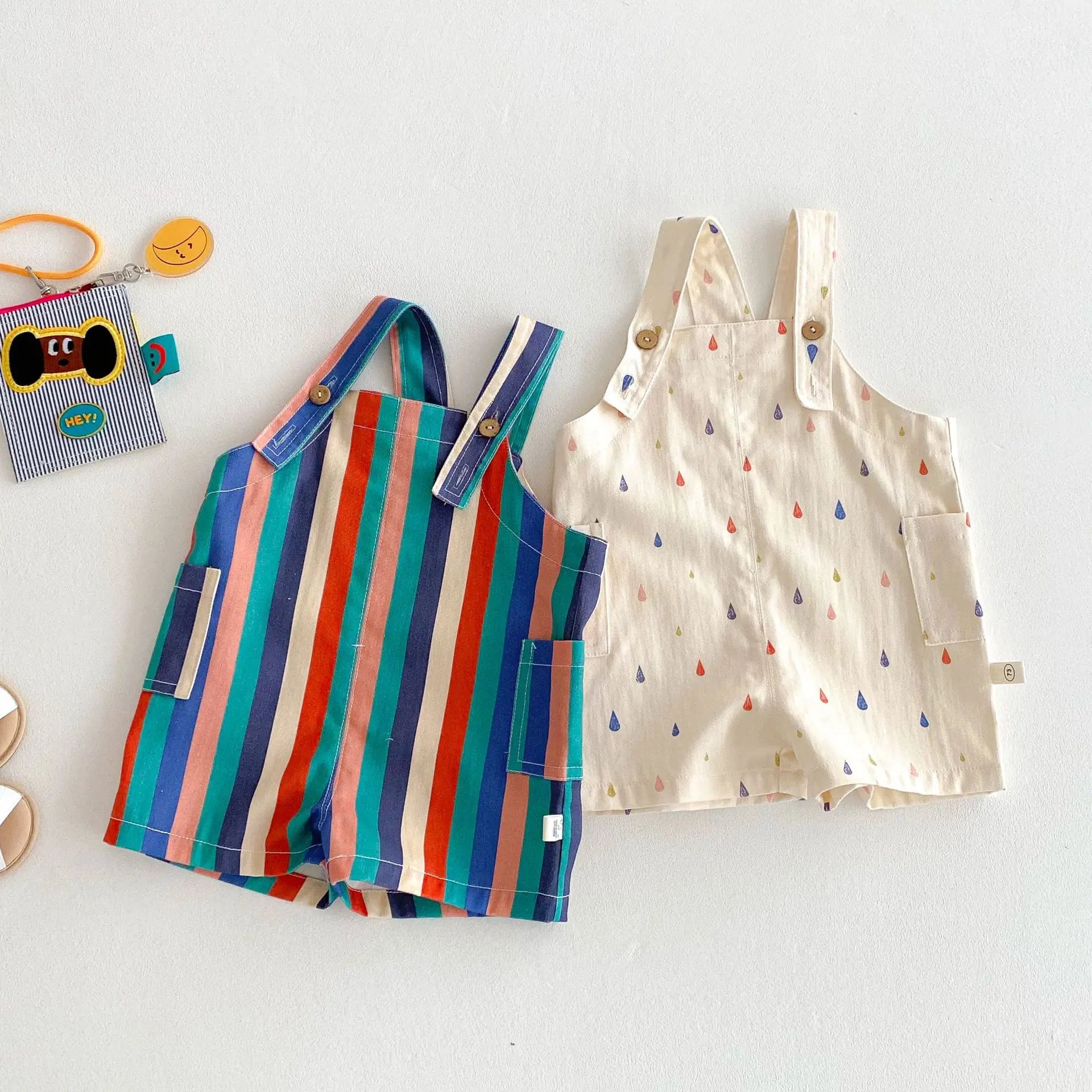 Children's Summer Clothes Girl's Striped Overalls New Summer Girls' Fashionable Casual Pants Baby Raindrop Trousers