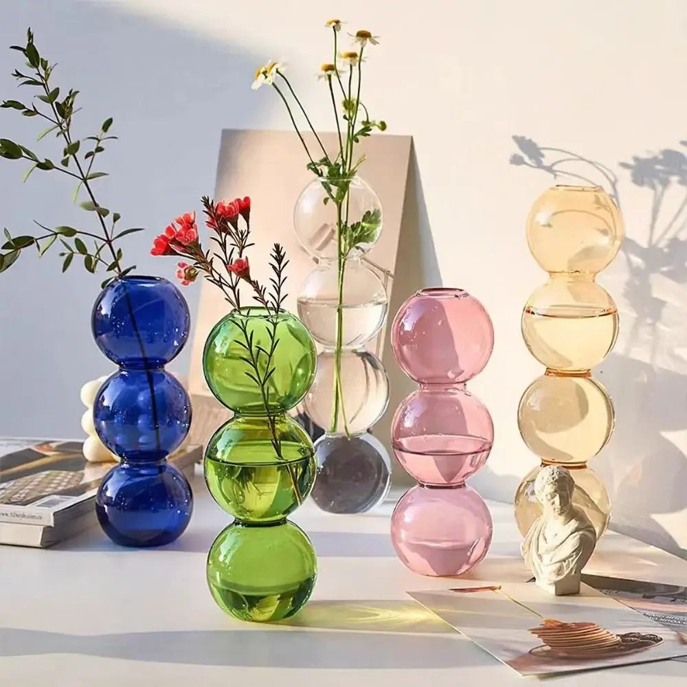 Living Room Glass Vase Creativity Contracted Dining Room Flower Arrangement Dry Flower Simulation Flower Decor Christmas Gifts