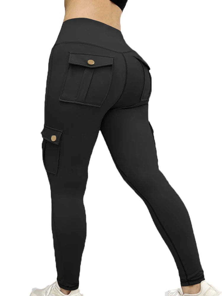 1/2/3 Pcs Seamless Yoga Cargo Leggings With Pocket Women Fashion Hip Lifting Sport Pants High Waist Fitness Elastic Slim Tight