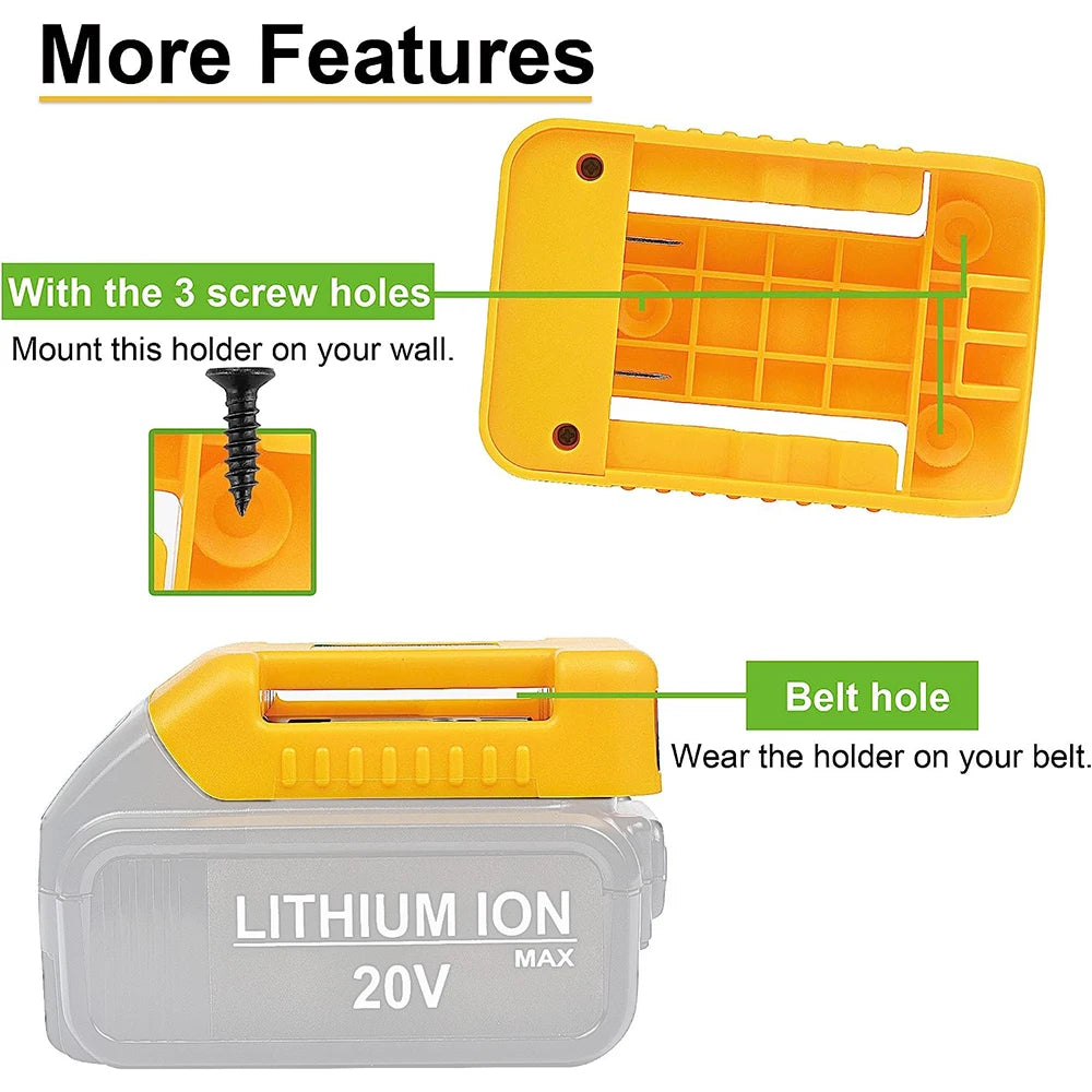 USB Power Bank r Adapter for Makita/Dewalt/Milwaukee 18V Li-ion Battery Rack Holder USB Type-C Output Fast Charging Interface