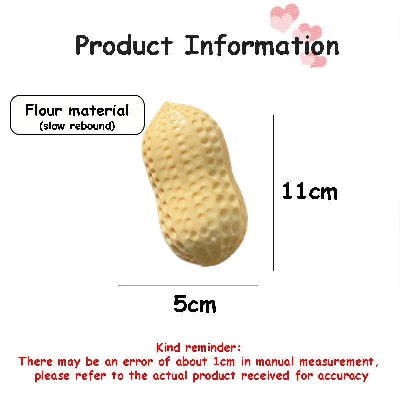 Peanut Squishy Toy Slow Rising Stress Relief Toy Simulation Fidget Toy For Adults Anxiety Relief Decompression Sensory Toys
