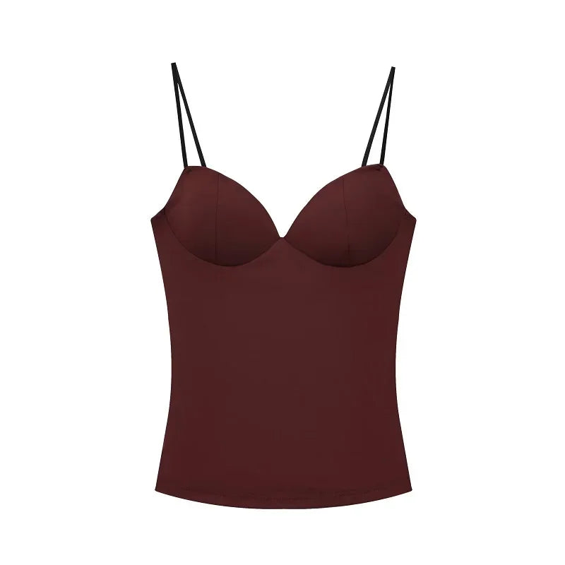 MUJER Sexy Corset Top Women Backless Bra Crop Top Woman Tanks & Camis Slip Tops for Women Sleeveless Bustier Tops Women Camisole
