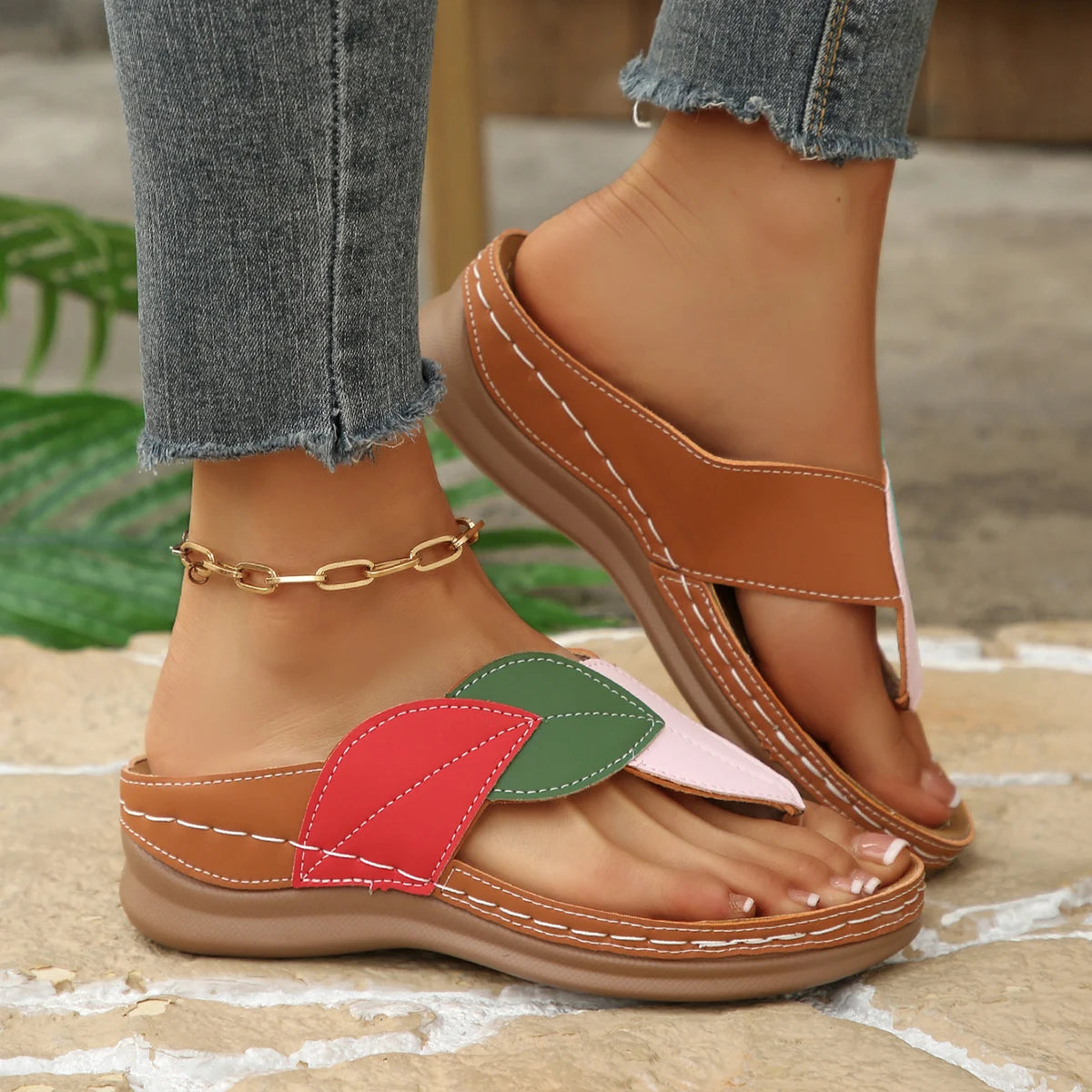 Summer Women Sandals Shoes Party Ladies Shoes Slides Sandals Ladies Wedge Sandals Woman Non-Slip Footwear Women Slippers Female