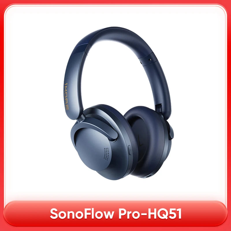 1MORE SonoFlow Pro HQ51 ANC Headphones Bluetooth 5.4 Hi-Res LDAC 40mm DLC Driver 42dB QuietMax ANC 100H Battery Over-Ear Headset