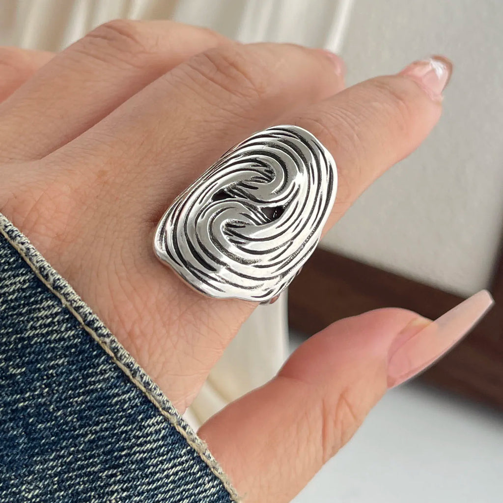 925 Sterling Silver Rings for Women Couple Minimalist Handmade Simple Round Strip Ring Fine Jewelry Gift Prevent Allergy