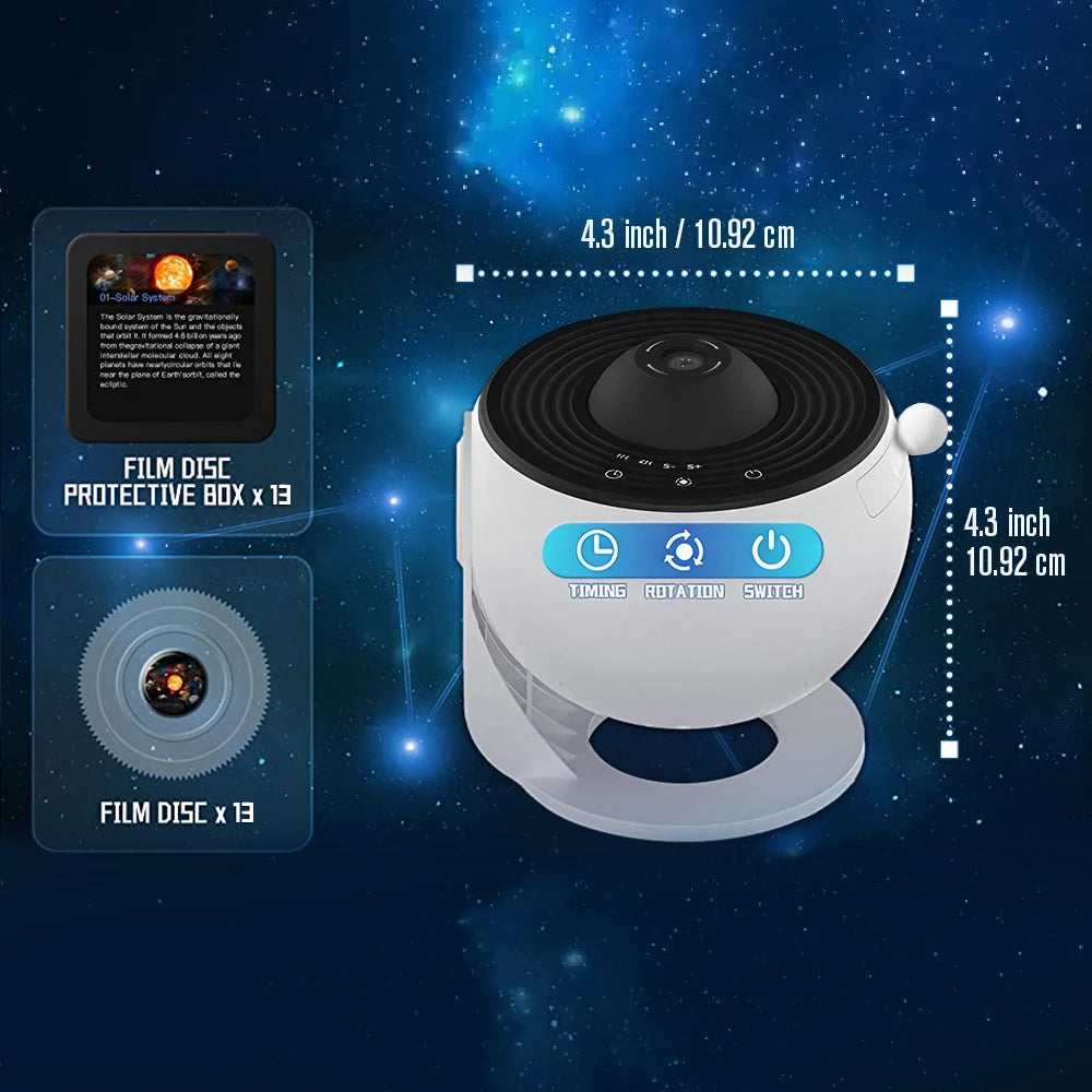 Mallex HD Starry Sky Globe Galaxy Projection Night Lite, White Planetarium LED Lamp for Bedroom Christmas Birthday Party Gift