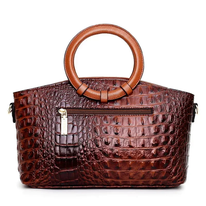 Women's Luxury Handbag- Crocodile Design