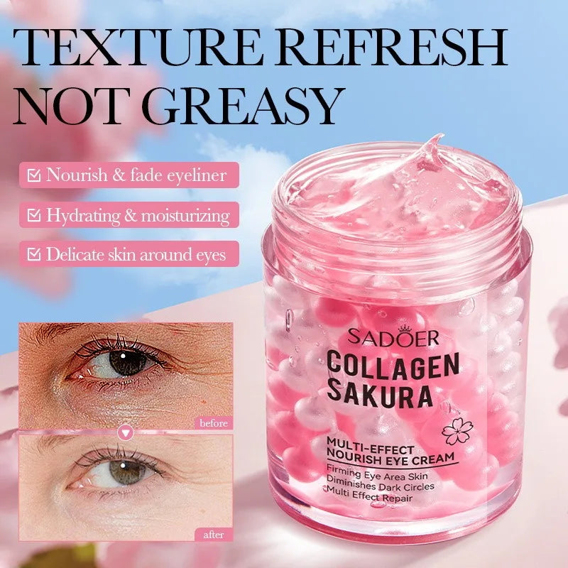 SADOER Sakura Collagen Eye Cream - In Stock Multi-Effect Nourishing Moisturizing Eye Care Wholesale Cross-Border Skincare