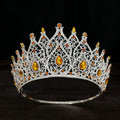 Jeweled Baroque Queen Crown - Rhinestone Wedding Crowns and Tiaras for Women, Costume Party Hair Accessories with Gemstones,Vic