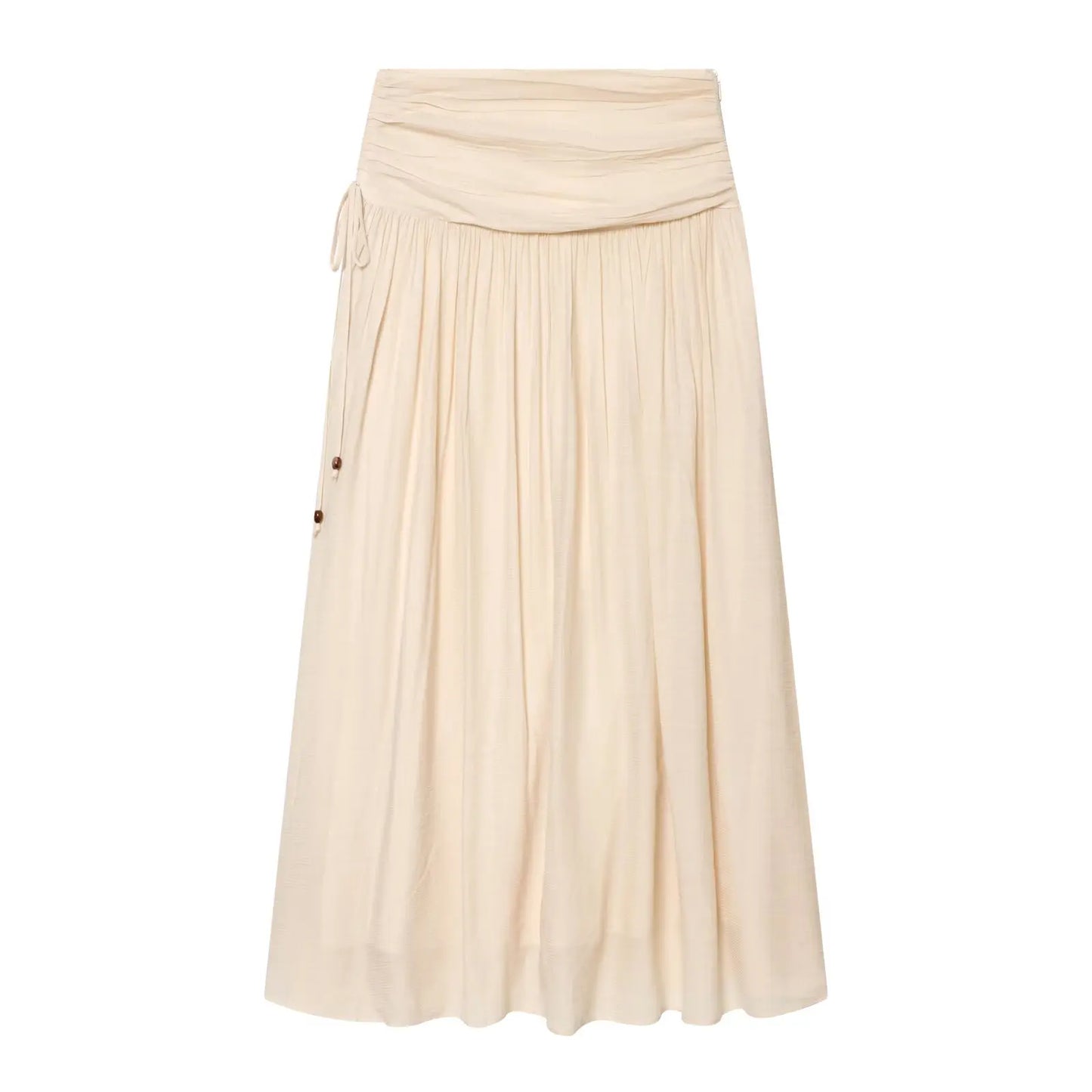 HipSeam Women's Pleated Skirts Sets New 2026 Spring Summer 2 Piece Simple Lace Long Sleeve Top + Midi Waist Skirts Female Outfit