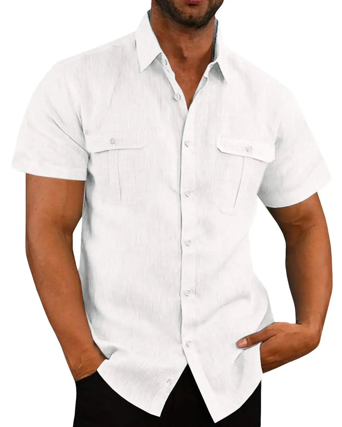 Men's Linen Short-Sleeved Shirts