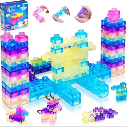 Squishy Jelly Building Blocks Soft Stretchy Sensory Toys For Kids Teens Perfect For Party Playroom Table Decor Birthday Gift
