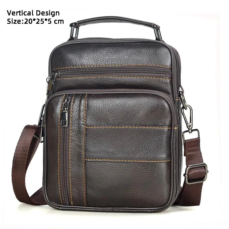 Hot Fashion Men Messenger Bags Genuine Leather Handbags for Man Luxury Brand Male Crossbody Bag for Mini Pad Boy Shoulder Bag