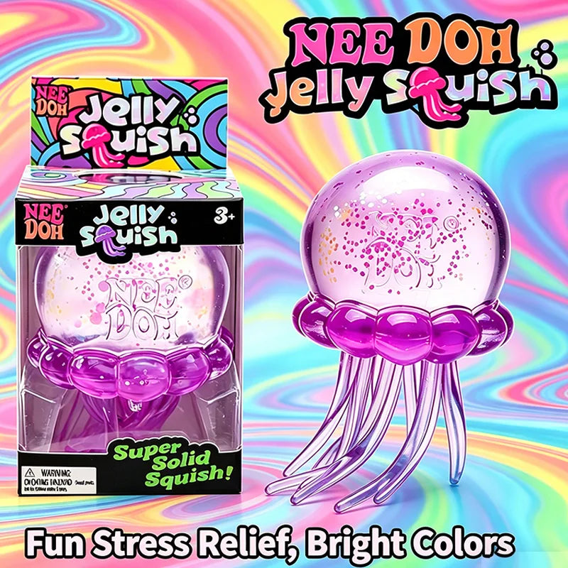 Needoh Jellyfish Squishy Toy Sensory Toy Stress Relief Anti Anxiety Relaxing Squeeze Fidget Toy for Kids Adults