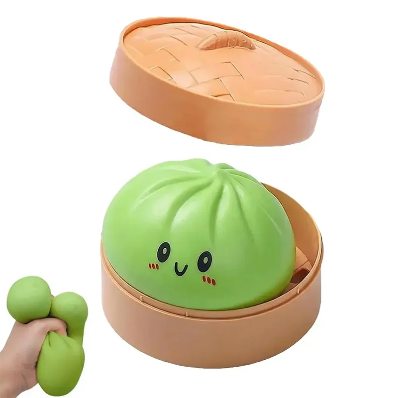 Simulation Dumpling Squishy Toys Pressure Ball Soft Slow Rebound Squishy Glitter Sensory Baozi Toy Anxiety Relief Birthday Gifts