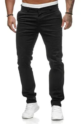 2026 Spring Autumn Fashion Men Clothing Men's Casual Pants Solid Slim Fit Mid-waist Trousers New Male Business Sport Baggy Pants