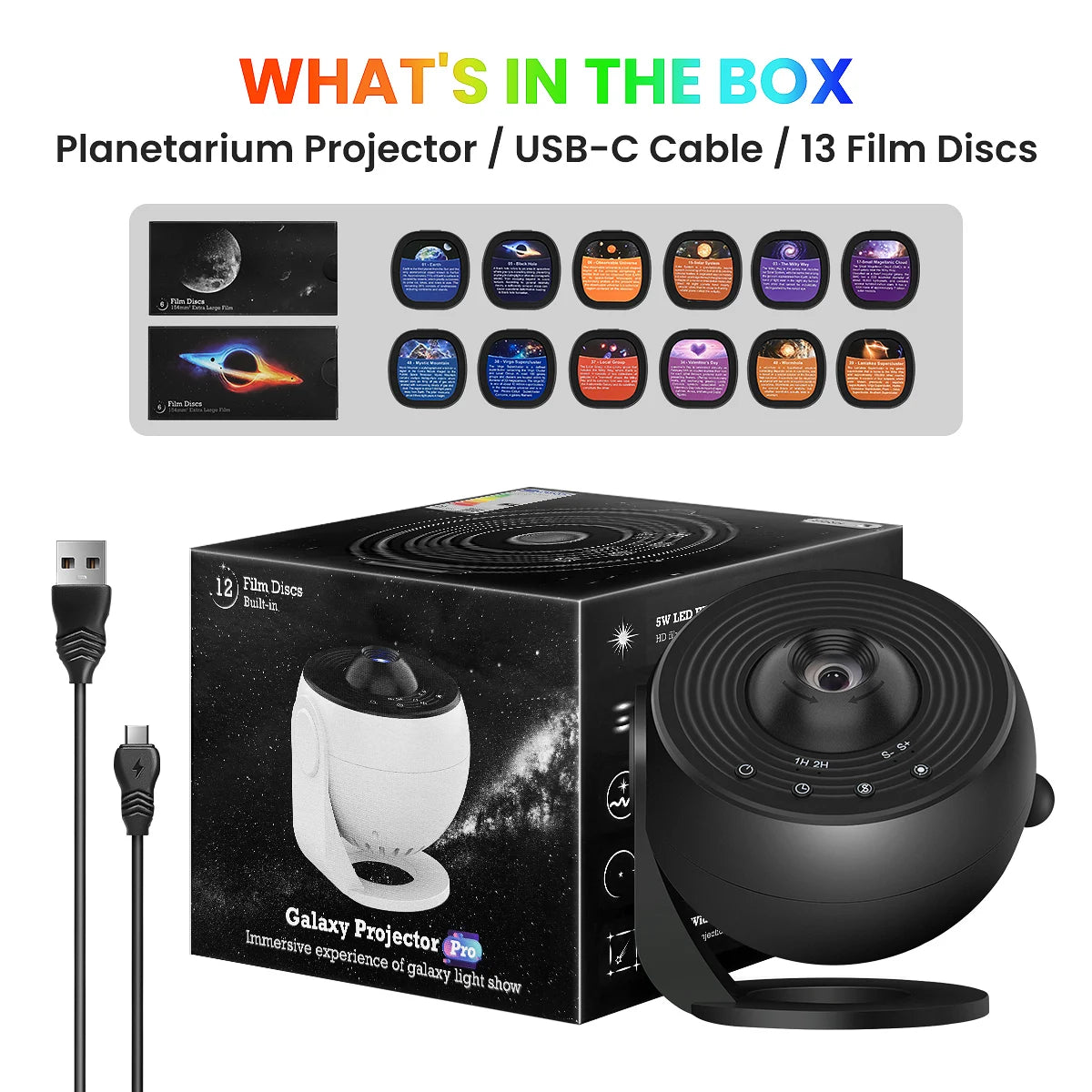Mallex HD Starry Sky Globe Galaxy Projection Night Lite, White Planetarium LED Lamp for Bedroom Christmas Birthday Party Gift