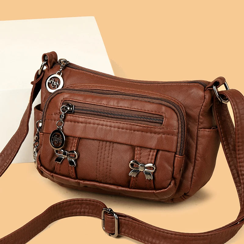 Premium Soft Leather Shoulder Bag-Vintage Crossbody